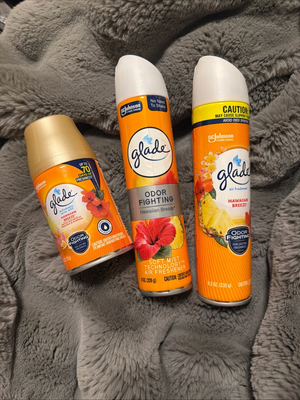 3 X Glade Hawaiian Breeze Automatic Spray Air Freshener Refill
